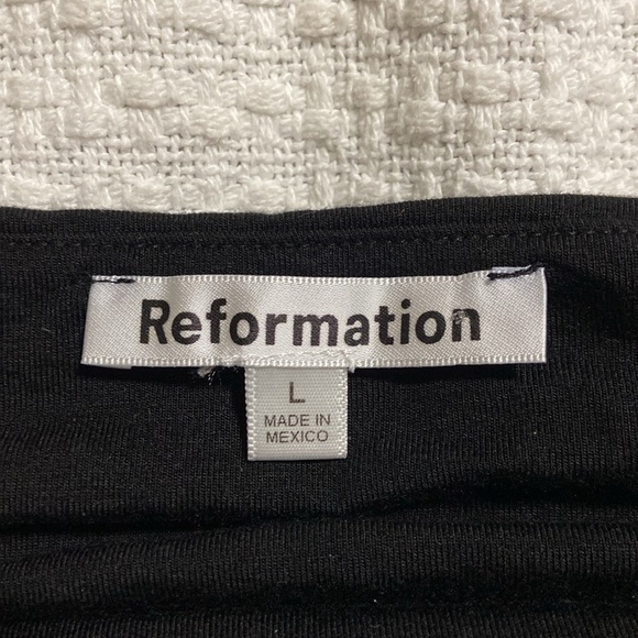 Like new Reformation black jamen knit dress off shoulder - Picture 6 of 12